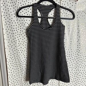 Lululemon Black and White Striped Women's Tank Top